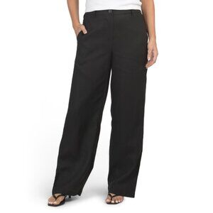 TORN BY RONNY KOBO Black/white Linen Blend Lena Pants